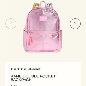 STATE NWT Kane Double Pocket Pink Metallic Backpack